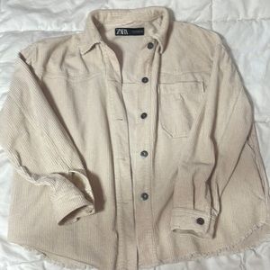 Beige Corduroy shirt jacket